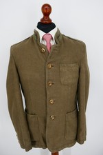 Weber + Frey Lodenfrey Trachten Janker Gr.50 Baumwolle Leinen Oliv NEU + Etikett