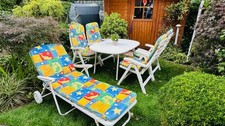 Gartenset Sitzgruppe mit Relaxliege und Auflagen