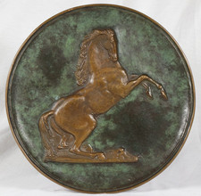 Franz MIKOREY Bronze Relief Teller Skulptur Ross Pferd signiert horse sculpture