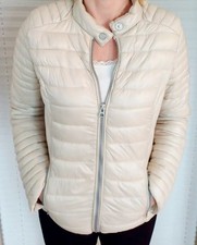 AMISU Beige gesteppte Damen Jacke mit Reißverschluss XS (34)