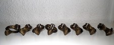 Gardinenklammern (Donauklammern), 8 St., Metall, Rarität, antik!