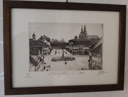 Gerahmte radierung ludwigsburg - gerahmte,
