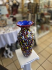 Murrinen Glas Vase Rot Murano