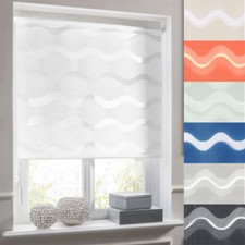 Doppelrollo Muster Welle Klemmfix ohne Bohren Duo Rollo Easyfix Vario Seitenzug