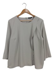 MORE & MORE Schlupf-Bluse Damen Bluse Gr. DE 42 hellgrau Casual-Look