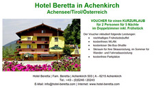 Reisegutschein Achensee Hotel Beretta ÜF 6 Tage, 2 Personen