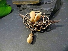 925 Silber Hemd Kragen Klemme Klammer Clip Tracht Grandl Vergoldet Signiert Edel