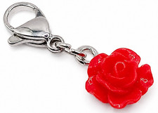 Rose rot charm clip - rose,