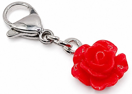 Rose rot charm clip - rot,