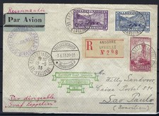 Zeppelinpost 1933 ab Andorra