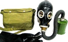 Gasmaske Filter Tasche Gummischlauch Latex Fetisch Fasching Karneval Halloween