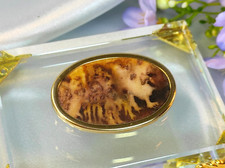 Brosche Vintage Seidenmalerei