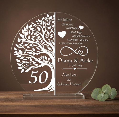 Gravur aufsteller 50 jahre - ❤,