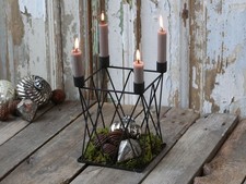 Advent Leuchter m Teller Chic