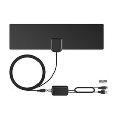 A44C DVB-T/T2 Zimmerantenne mit Signalverstärker 30dBi Flachantenne HDTV 5m Kabe