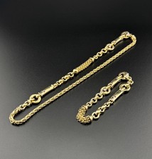 Schmuckset Gold 585  Kette & Armband Set 14Karat Edelsteine Echtschmuck 70,73g