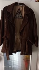 Tolle Braune Echt Wildleder Damen  Jacke GRÖßE 48 Im Rücken Gummizug, Vintage