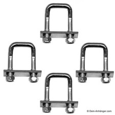 U-Bügel Verzurrösen Zurrösen 4er Set abgewinkelt M12 PKW-Anhänger 2000 DAN 150°