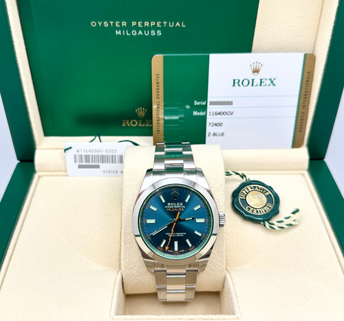 Rolex milgauss 116400gv green - rolex,