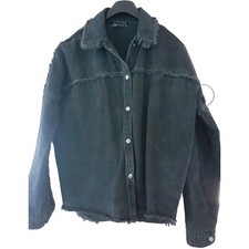 Damen Jeans Jacke Zara Größe L, Schwarz, Guter Zustand, Mit Glitzer, Fransen 