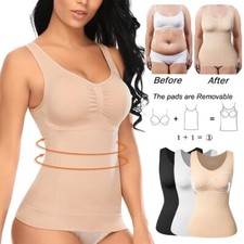 Frau BH-Hemd Shape Wear Shapewear Bauchweg Mieder Leibchen Weste Basic Tank Tops