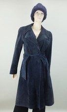 Blauer Wildledermantel aus den 1970er Jahren Gr. 38 true Vintage