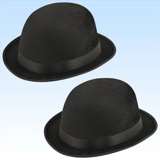 2 x schwarzer Bowler Hut