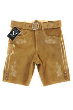 Trachten Leder Hose kurz mit Gürtel u. Reißverschluß Neu Echt Leder camel 42-56 
