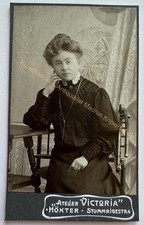 orig. CDV Foto Fotografie alt Bild Frau Dame Mode um 1900 Höxter Victoria