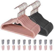 30-120 Baby Kleiderbügel mit Klammern Kinder bügel Samt Platzsparend Anti-Rutsch