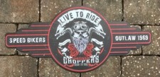 XXL Blechschild: Choppers Live to Ride 84 x 38 cm Biker Club Motorcycle Gang