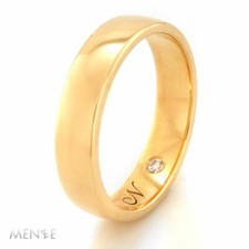 Trauring / Ehering Herren 750/- Gelbgold Diamant 1 Brillant 0,03ct RW 60 (22452)