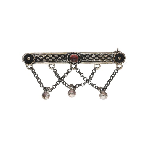 Trachten brosche granat - brosche, granat,