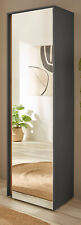 Garderobenschrank Flurgarderobe Schuhschrank grau Eiche Spiegel 60x200 cm Center
