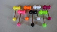  1 x Zungenpiercing PIMP Penis 6 x 12 mm Acryl Stab 316 L Party Gag tongue set