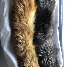 2x Kuschliger Fuchs Kragen Dunkelbraun Und Rot