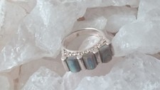 Ring (RSS0141) 925er Silber mit Seeopal, Gr. 18,75 (60) 