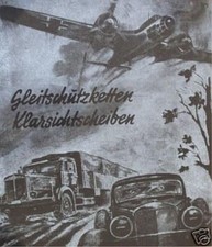 Altes Reklame Blechschild Oldtimer Flugzeug LKW PKW Gleitketten Klarsichtscheibe