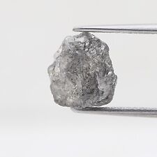 Big Grobem Diamant 2.13tcw Silber Grau Funkelnde Natur Irregular Form Anhänger