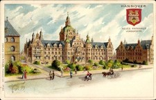 Wappen Litho Hannover in Niedersachsen, Neues Rathaus - 11420181