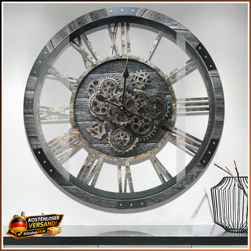 Wanduhr 68cm vintage mit - wanduhr,