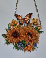 Fensterbild,Tür oder Wandanhänger,Diamand Painting,Motiv: Sonnenblumen 