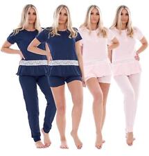 Damen Uni Pyjama Set 3-teilig