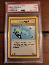 1999 Pokemon Fossil Energy Search 1 Edition PSA 9 Mint