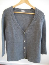 VANILIA Strickjacke - Cardigan - Merinowolle - grau - Gr. M  (40/42)