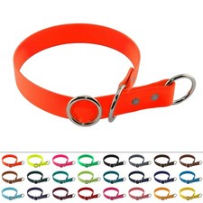 BioThane Hundehalsband Halsband Halsung 25 mm Breite Zugstopp Softwürger Messing