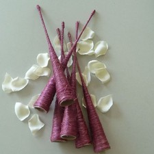 Spitzvasen Sisalvasen Sisaltüten Kirchenbank Gangdeko Bankhänger 30cm Lila DIY