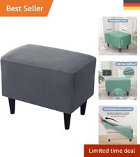 Dunkelgrauer Hockerbezug aus