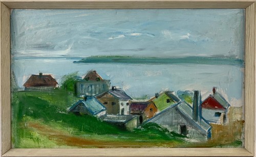 ölbild expressiv häuser - expressiv,