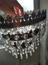 Lampenschirm Deckenleuchte dreifacher Kristallleuchter Kron Glas Rund 